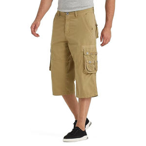 Shorts cargo pour homme 100% coton, longueur sous le genou (13 pouces), en sergé, multi-poches, coupe décontractée avec taille élastique - Product Image 5