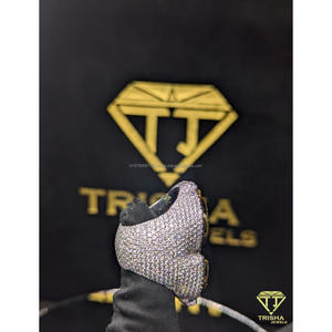 Luxury Full Iced Moissanite Diamond <b>Ring</b> in 925 Sterling <b>Silver</b> Hip Hop Statement Band <b>for</b> <b>Men</b> and Women By Trisha Jewels - Product Image 4
