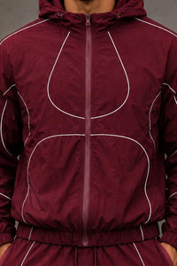 <b>Men</b>’s Contrastline <b>Lightweight</b> Windbreaker Set Hooded Zip Up <b>Jacket</b> With Matching Shorts Outdoor Running Sportswear For <b>Men's</b> - Product Image 3