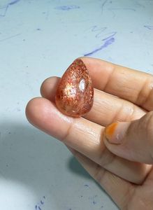 Pierre précieuse naturelle en cabochon de pierre de soleil orange, avec éclat doré et jeu de couleurs, pour bagues, pendentifs et conception de bijoux haut de gamme - Product Image 3