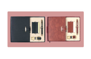 Luxury Business Personalized Leather Executive <b>Gift</b> <b>Set</b> Embossed Diary Keychain Card Holder-Graduation/Christmas Customized <b>Gift</b> - Product Image 3