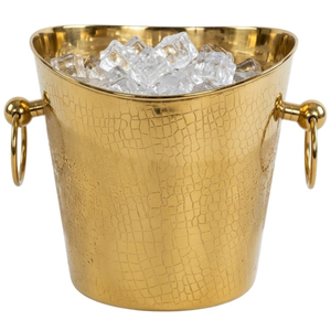 Cubo para hielo de acero inoxidable chapado en oro de alta calidad con asas de transporte para fiestas y uso en bares domésticos al mejor precio - Product Image 1