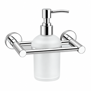 Porte-distributeur de savon liquide en acier inoxydable de qualité supérieure avec finition chromée |   Distributeur mural de savon liquide robuste et antirouille pour salle de bain - Product Image 2