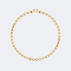 Bracelet tennis 3.00CTW en or 14 carats avec diamants ovales et ronds de formes variées, couleur D, pureté VVS, multi-tailles, cultivés en laboratoire, pour femme - Product Image 4