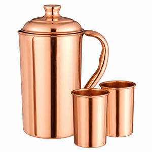 Premium Copper Jug Lid | Traditional Copper Water Pitcher 6-12 Hours Thermal Insulation Camping Use Eco-Friendly Classic Design - Product Image 2