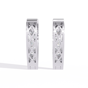 Pendientes de Diamantes con Corte Princesa en Platino, Color D Natural, Certificados por GIA, Minimalistas, para Uso Diario, Oro Sólido de 18K, Sintéticos - Product Image 3