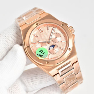 Reloj de Hombre Mecánico Automático de Lujo, con Esfera Dorada Rosa, Calendario Perpetuo y Fase Lunar, para Eventos Formales y Casuales - Product Image 2