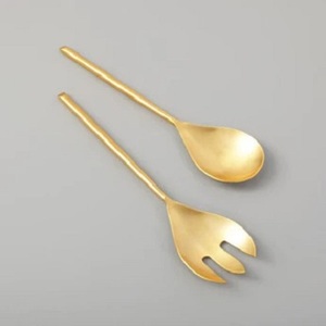 Ensemble de saladiers en métal argenté de style moderne avec manche en bois d'acacia, pour une utilisation luxueuse à la table, dans les hôtels et à la maison - Product Image 3
