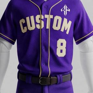 Uniforme de Béisbol Premium para Hombre, Cierre de Botones, Manga Corta, Logotipo Blanco, Material de Alta Calidad, Corte Regular, Cuello Redondo - Product Image 6