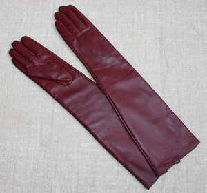 Black Leather Opera Length <b>Gloves</b> Women Retro Style Party Winter Formal Unlined Long <b>Glove</b> - Product Image 4