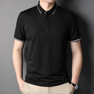 Polo à manches courtes pour homme, style décontracté d'été, qualité supérieure, tissu en soie glacée, séchage rapide - Product Image 1