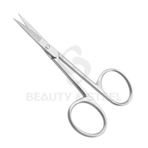 Ciseaux de manucure mats argentés de qualité supérieure avec bord droit professionnel et poignées ergonomiques larges pour une précision professionnelle en salon - Product Image 5