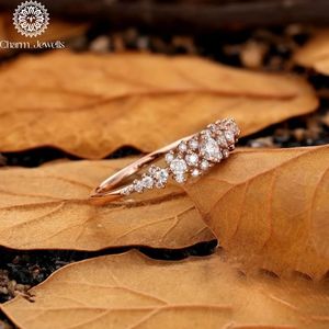 Charm Jewells Silver 18K Gold Plated Cushion Cut Moissanite Three Stone Prong Setting Women's Classic Engagement <b>Ring</b> 3 Gm IGI - Product Image 6