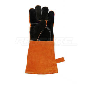 Gants de soudage résistants à la chaleur, noirs et orange, gants de travail industriels, logo personnalisé OEM, gants de sécurité résistants aux flammes en gros - Product Image 3