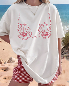 Camiseta Estampada We Bare Bears para Mujer, Cuello Redondo, Manga Corta, Corte Holgado Informal, 100% Algodón, Diseño de Personajes de Primavera/Verano - Product Image 3