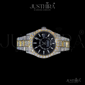 Reloj de Pulsera Deportivo de Moda con Logotipo Personalizado, Caja de Acero Inoxidable, Cuarzo, Colección Hip Hop, Esfera con Incrustaciones de Diamantes Moissanite Grandes - Product Image 2