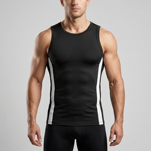 Custom logo Running Vest Performance O Neck Quick Dry Sport tanktop <b>Mens</b> Gym Sleeveless Training Vest <b>Singlet</b> - Product Image 5