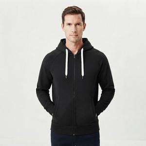 Sudadera con capucha y cremallera para hombre, suave, con bolsillo canguro, para deportes casuales y actividades al aire libre. - Product Image 2