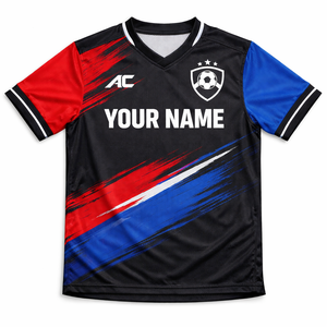 เสื้อฟุตบอลทีมแข่งขันแบบสั่งทำพิเศษ ไซส์ใหญ่ แห้งเร็ว ระบายอากาศได้ดี ผ้าโพลีเอสเตอร์ 100% ปักลายตามสั่ง - Product Image 4