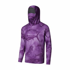 Chemise de pêche imperméable à manches longues et à capuche, unisexe, UPF 50, anti-UV, imprimée, pull-over, impression par transfert par sublimation - Product Image 1