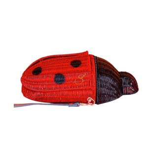 Sac à bandoulière en rotin tressé à la main en forme de coccinelle, sac de rangement créatif en forme d'insecte, nouveauté, sac à bandoulière rouge tressé pour femme - Product Image 6
