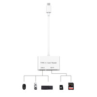 Adaptador OTG 3 en 1 USB 2,0 Adaptador de lector de tarjetas SD Cable tipo C Tarjeta SD TF Lector de tarjetas de memoria inteligente Conexión de cámara Laptop