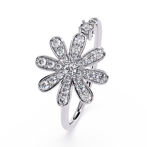 Anillo de compromiso de diamantes cultivados en laboratorio con certificado IGI de Loista Jewels, anillo de oro con diamantes cultivados en laboratorio para mujer, joyas finas. - Product Image 2