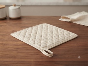 Porte-casserole matelassé en lin de qualité supérieure |   Tapis de cuisine résistant à la chaleur pour la cuisson, la pâtisserie et la protection de la cuisine - Product Image 2