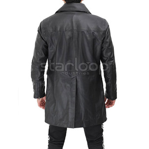 Manteau en cuir tendance, haute qualité, meilleur matériau, fabriqué au Pakistan, prix de gros, manteau long en cuir pour homme - Product Image 2