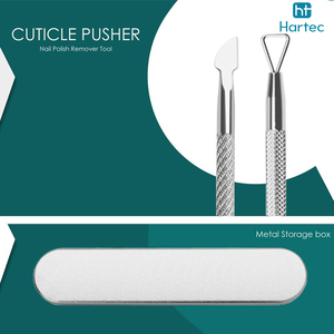 Best Supplier New Arrival Custom 2-Piece Stainless Steel Manicure & Pedicure <b>Tool</b> Set Dual-Ended Cuticle Pusher And Nail Cleaner - Product Image 6