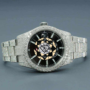 Reloj de Lujo Personalizado con Incrustaciones de Moissanita, de Acero Inoxidable, Estilo Hip-Hop, para Uso Diario, para Hombres, Mujeres, Unisex - Product Image 1