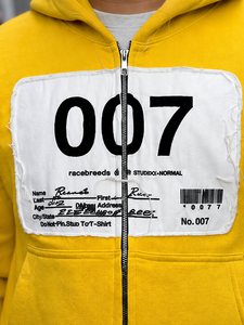 Nouveau design – Sweat-shirt jaune à capuche zippé pour homme, coupe oversize, style streetwear, en molleton de coton, avec poches, respirant, idéal pour l'automne - Product Image 6