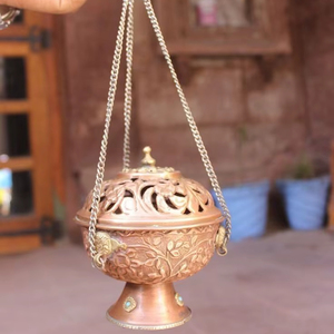 Antique Decorative Brass <b>Bakhoor</b> Burner For Aromatic <b>Oud</b> Incense Burning Traditional Home Decor Item - Product Image 1