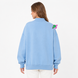 Sudadera de cuello alto Georgia para mujer, negra, con mapa del estado bordado, corte oversize, para otoño - Product Image 3