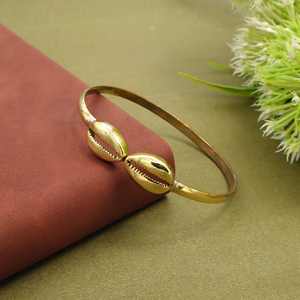 Bracelet jonc simple en argent doré, bracelet uni pour homme et femme, bijoux - Product Image 3