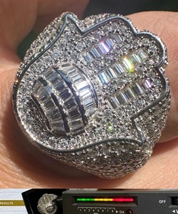<b>Mens</b> Hip Hop Moissanite Cluster <b>Ring</b> Gold Plated 925 Sterling <b>Silver</b> Pinky <b>Ring</b> Bling Jewelry Luxury Design Anniversary - Product Image 4