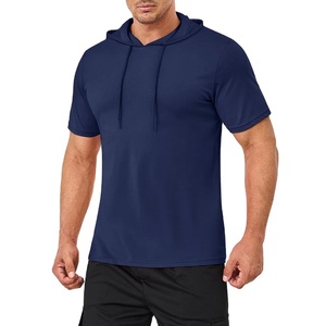 Sweat à capuche à manches courtes pour hommes T-shirts à capuche en coton Sweat léger Pull grande taille Débardeurs pour hommes - Product Image 1