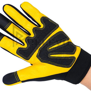 Durable Anti-Slip Touch Screen Safety <b>Gloves</b> Full-Finger Leather Work with Anti-Vibration for Industrial Mechanical Drivers - Product Image 3
