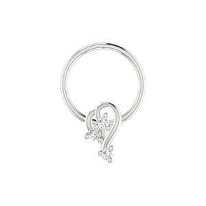 AJRETAIL Bijou de piercing en or 14 carats, design tourbillon serein, diamant naturel 0,036 ct, clou de nez - Product Image 3