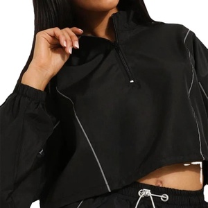 Women's Custom Color Block Zipper <b>Winter</b> Streetwear Windbreaker Shorts 2 Piece Set Polyester <b>Tracksuits</b> 2026 - Product Image 6
