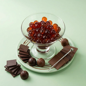Perles de jus éclatantes de chocolat premium, garniture prête à consommer pour les boissons au bubble tea, ingrédients fabriqués à Taïwan - Product Image 3