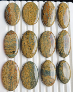 ASHU GEMS โอเชียนแจสเปอร์ คาโบชอง ทำมือ ขัดเรียบ โอเชียนแจสเปอร์ พลอยหลวมสำหรับทำเครื่องประดับ พลอยคาโบชองขนาดฟรีไซส์ - Product Image 3