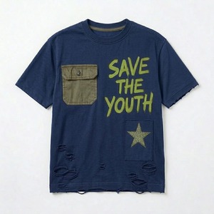 Premium Distressed Streetwear T-<b>shirt</b> With <b>Patchwork</b> Design Breathable Cotton Custom Print Perfect For Brands And Bulk - Product Image 3