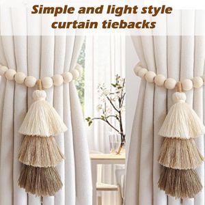 Fermacurto in Legno Magnetici Fatti a Mano, Set da 2 Pezzi, Semplici ed Eleganti, Accessori Decorativi da Parete per Bastoni e Binari per Tende - Product Image 1