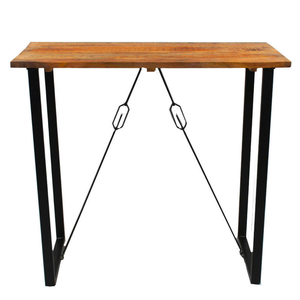 Table de bar industrielle polyvalente en bois de manguier brun pour salle à manger atelier parc maison bars hôtels salon restaurant meubles - Product Image 1
