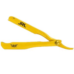 Navaja de Afeitar Profesional JRL Precision Styling, Amarilla, de Acero Inoxidable, con Soporte Magnético para Cuchillas, Logotipo Personalizado - Product Image 1