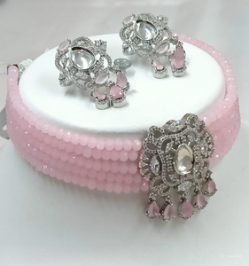 Classic American Diamond Bridal Jewelry Set Two-Piece <b>Necklace</b> <b>and</b> <b>Earrings</b> for Wedding Fashionable Classic Style - Product Image 1