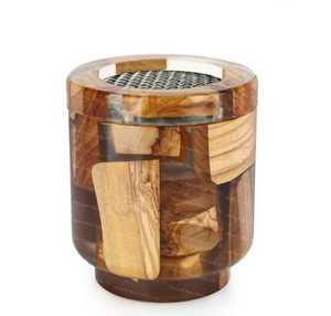 Indian Style Wooden Bakhoor Burner Aromatic <b>Diffuser</b> Sandalwood Mubakhar burner with metal insert Use All Season At Best price - Product Image 5