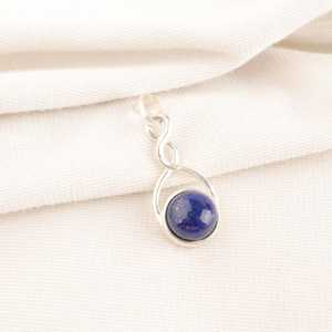 Handmade Lapis Lazuli Round Gemstone 925 Sterling Silver Vintage Engagement Wedding Party Charm <b>Necklace</b> for Women Elegant Gift - Product Image 3