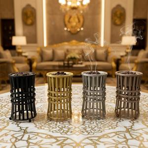 Brûleur à Bakhoor en Métal de Luxe, Design Cage Arabesque, Support Portable pour Encens au Charbon, pour la Décoration Intérieure du Moyen-Orient et du Golfe, Brûleur à Oud - Product Image 1